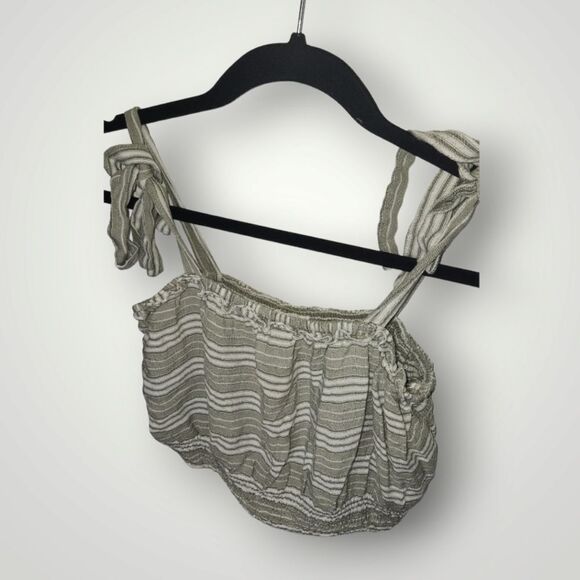 Salty Lemon Short Sleeve Top Green Print Square Tops Women's Size Large - Picture 4 of 7